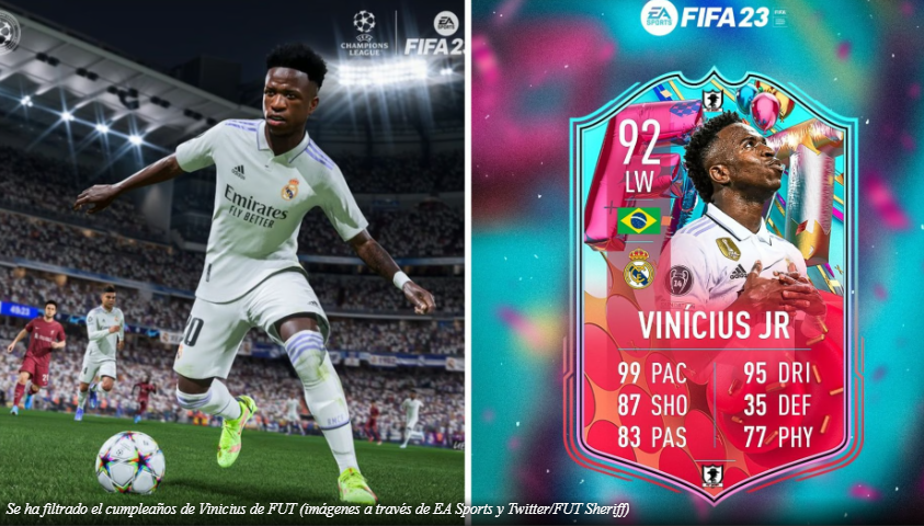 Filtraciones de FIFA 23 revelan a Vinicius Junior como parte del FUT Birthday Team 2