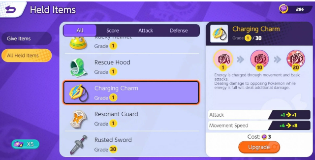 Amuleto de carga, el nuevo elemento retenido en Pokémon Unite 