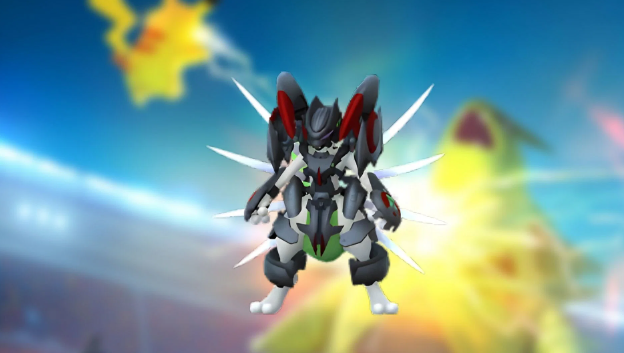El sprite de Shiny Armored Mewtwo tal como aparece en Pokémon GO 